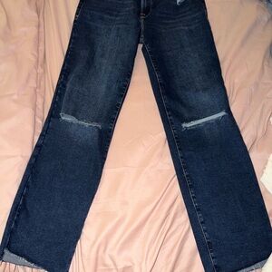Good American Dark Blue Straight Leg Jeans